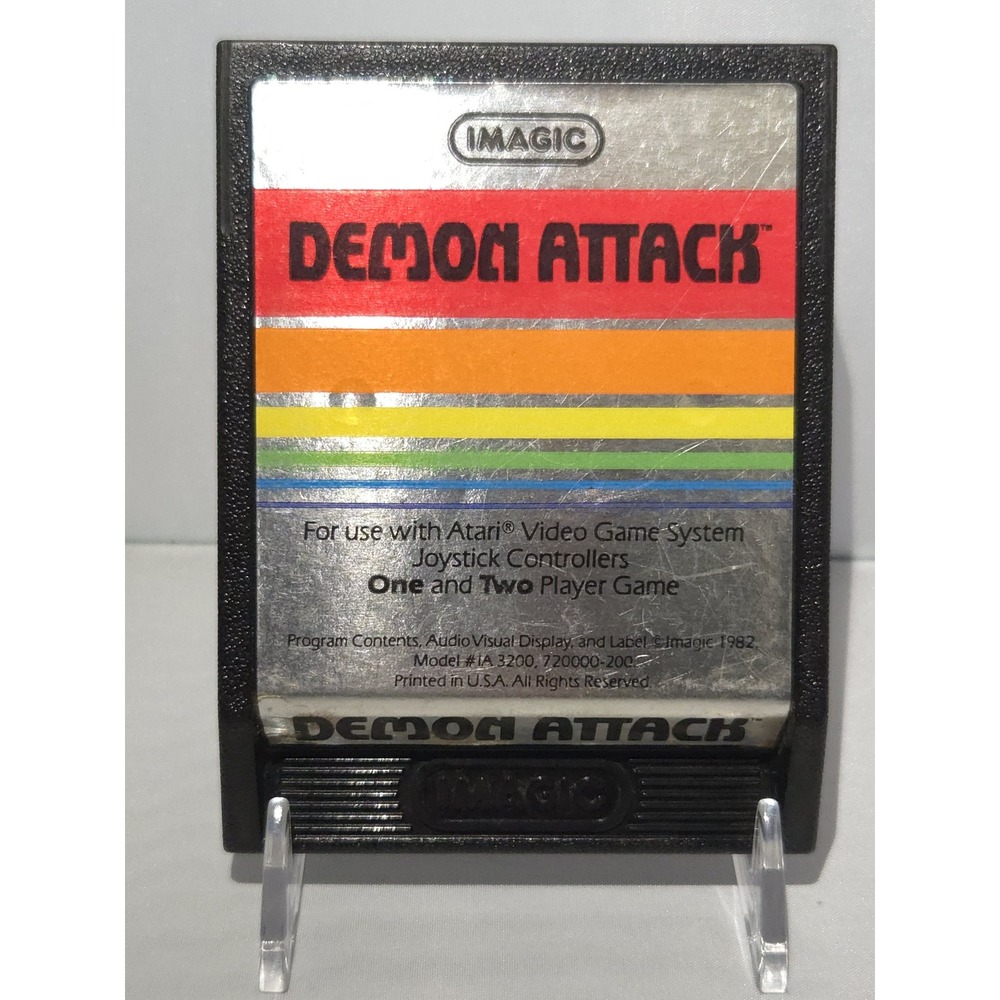 Demon Attack (Atari 2600, 1982) Game Cartridge Silver Label - Tested & Working